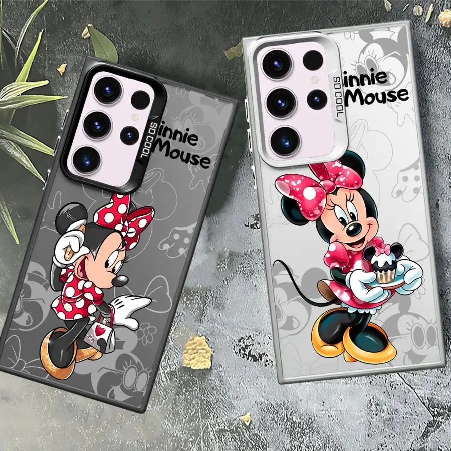 Funda a prueba de golpes para Samsung Galaxy S24 S23 S22 Ultra S20 FE S21 Plus Note 20 funda de silicona para teléfono ratón Minnie Disney dibujos animados