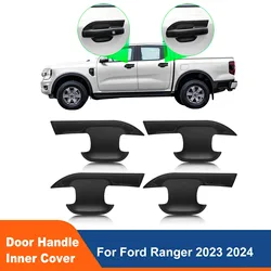 Door Handle Bowl Insert Scratch Cover Protector For Ford Ranger T9 2023 2024 Wildtrak XLT XLS XL Sport Next Gen Car Accessories