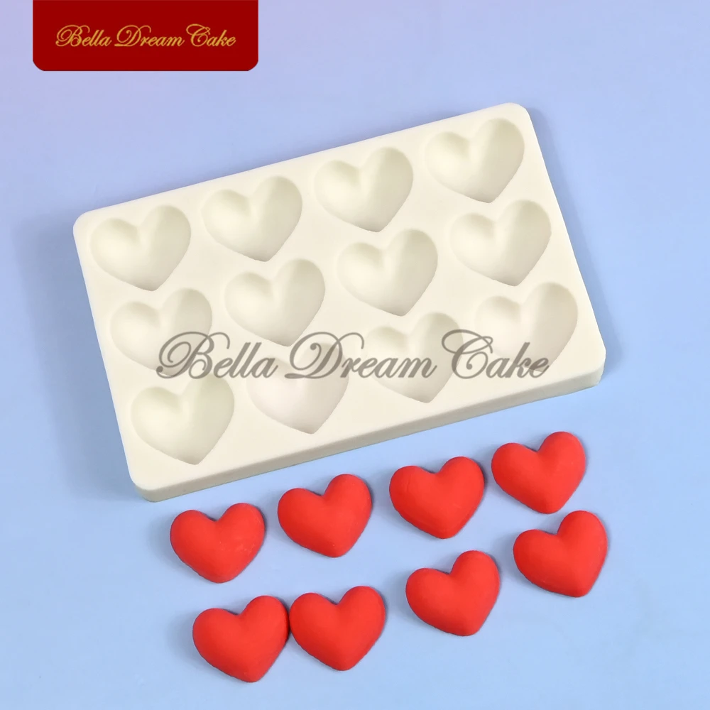 6/12 Holes Heart Design Silicone Mold 3D Fondant Chocolate Mould DIY Clay Molds Valentine's Day Cake Decorating Tools Bakeware