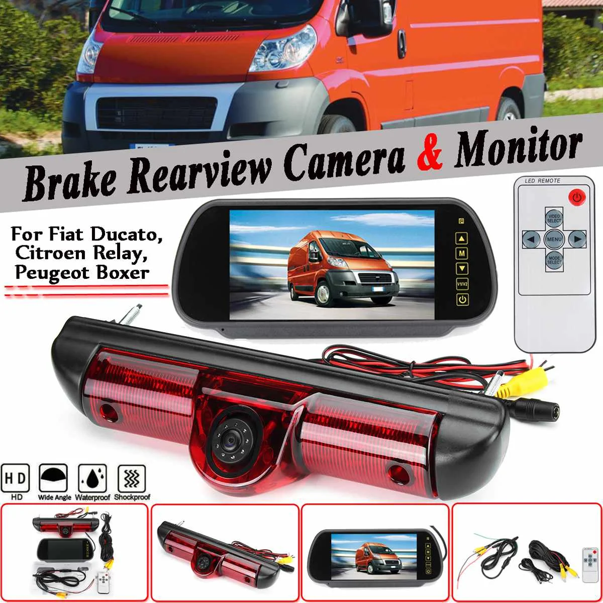 Reversing Rearview Camera + 7 Monitor Car Rear View Brake Light For Fiat Ducato For Peugeot Boxer For Citroen Jumper 2006-2016