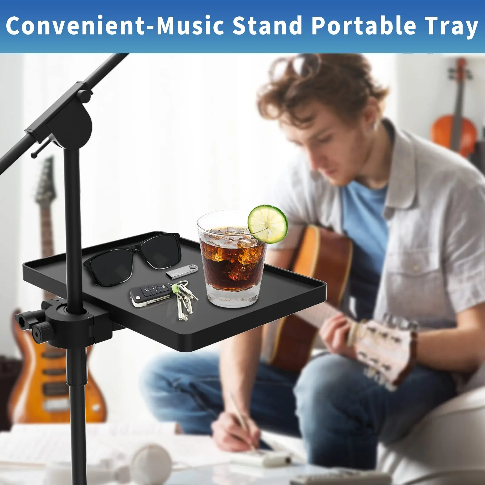 Universal Microphone Stand Tray Live Streaming Karaoke Recording Sound Card Tray Storage Stand for Studio Microphone Accessories