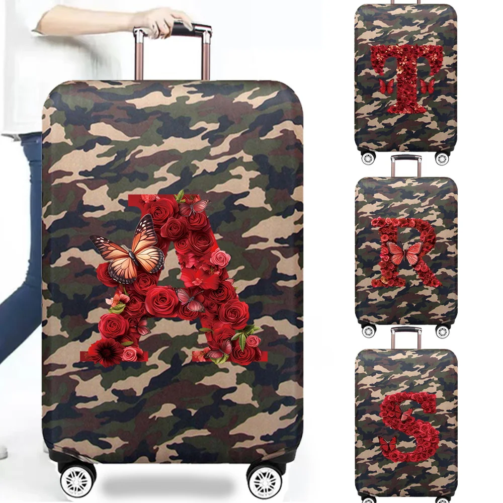 

Trolley Box Cover Red Rose Series Thick Elastic Luggage Cover Protector 18-32inch Wear Resistant Camouflage Style Options