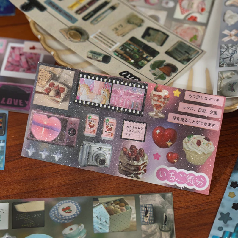 30pcs/lot Kawaii Retro Ins Die Cutting Stickers Book Creative Handbook DIY Scrapbook Diary Phone Case Cute Stationery Stickers