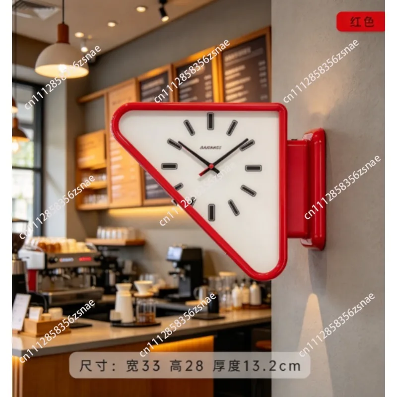 Living Room Minimalism Clocks Two-sided Wall Clocks Triangle Modern Clock Mechanism Silent Design Clock Watch for Decoration