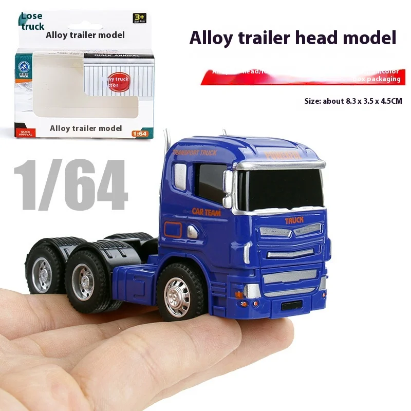 1:64 Alloy Truck Cab Model, Retro Style with Pull-Back Motor Action, Perfect Kids Toy, Miniature Collector\'s Item