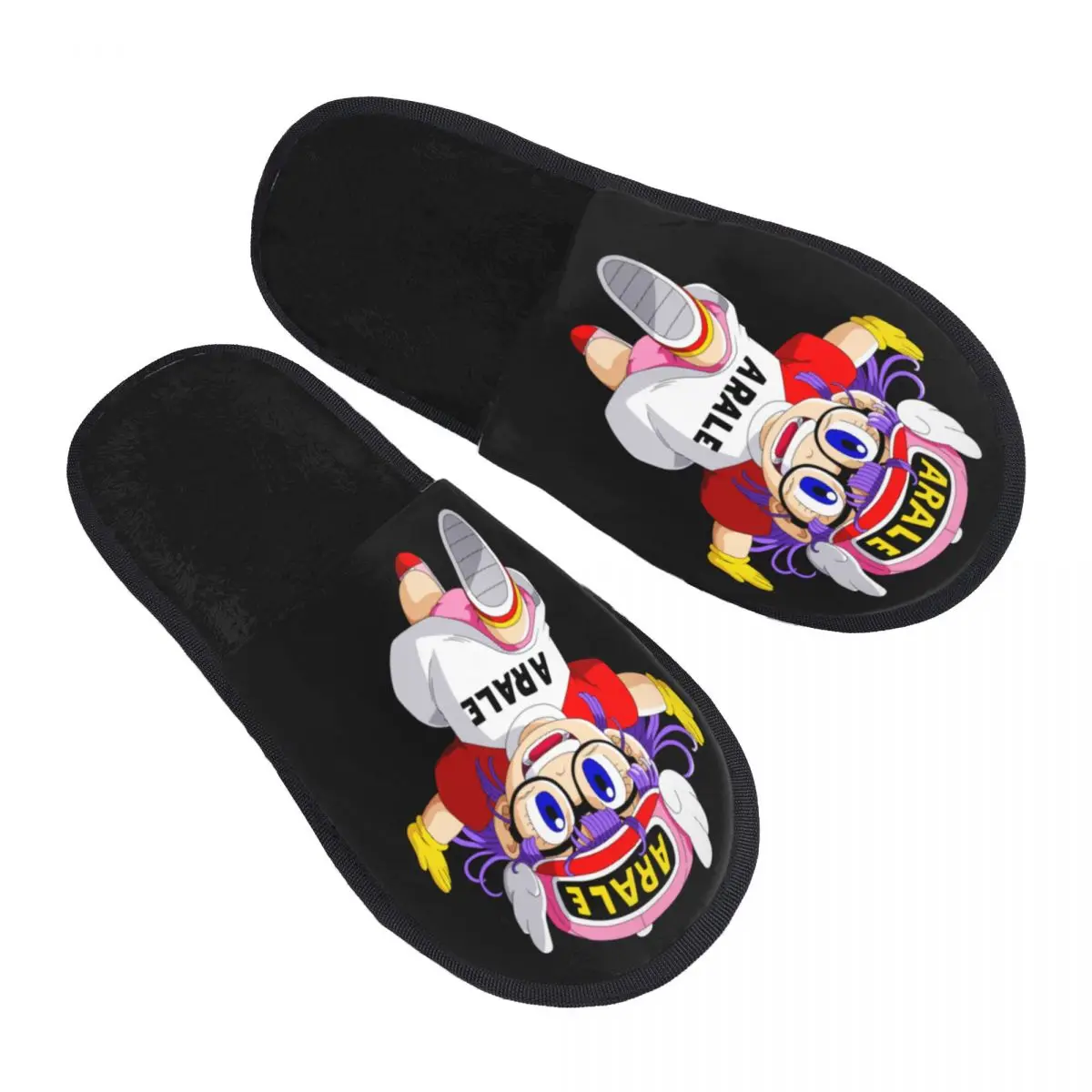 Arare Arale Purple Dr Slump Cozy Scuff مع شبشب من إسفنج الذاكرة للنساء أحذية منزلية للسبا