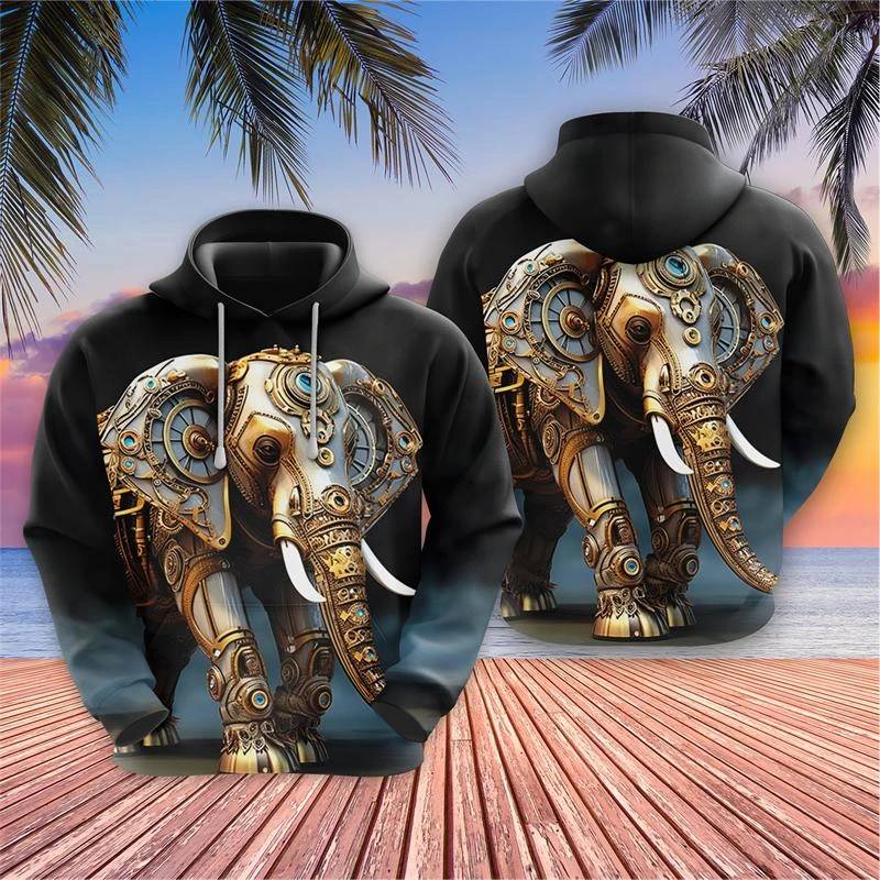 

Fashion Punk Animals Pattern Hoodies Trend Autumn Long Sleeve Mens Kids 3D Printed Sweatshirts Casual Streetwear Oversized Tops