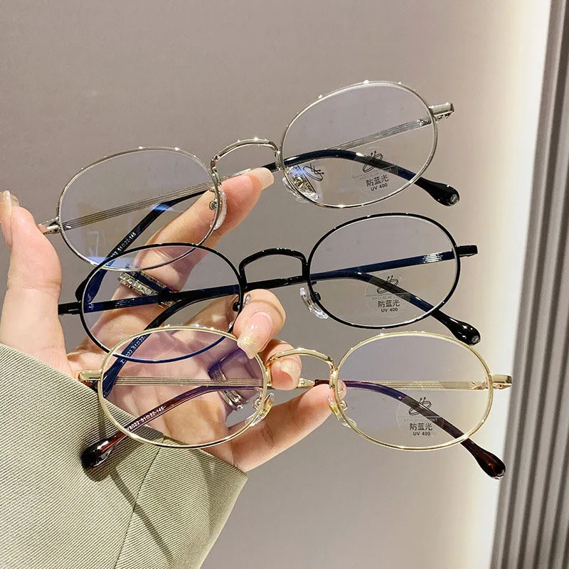 Retro Oval Blue Light Blocking Glasses Women Men Small Metal Frame Optical Spectacles Female Clear Len Computer Eyeglasses Gafas