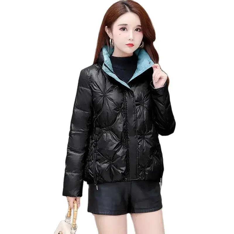 

2023 New Winter Jacket Parkas Women Coat Overcoat Female Parka Thick Warm Glossy Cotton Padded Short Jacket Embroidery Outwear