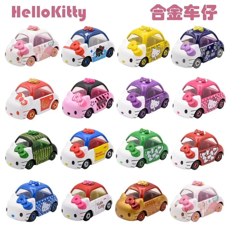 TAKARA TOMY tomica HelloKitty model car KT Cat collection girl gift toy car children\'s Halloween Christmas gift Girl baby girl