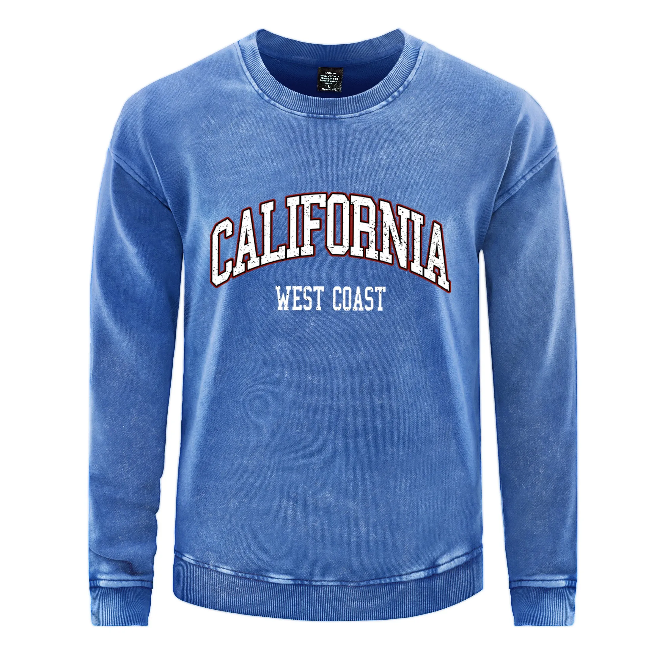 California West Coast Mens Washed Cotton Sweatshirt Harajuku Couple Sportswear Fashion Hip Hop Tops Street Hdoody