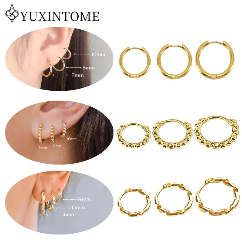 

Unisex 925 Silver Needle Minimalist Earrings For Women Metallic Hoop Three Sizes Earrings Fashion Hot Selling Jewelry Gifts