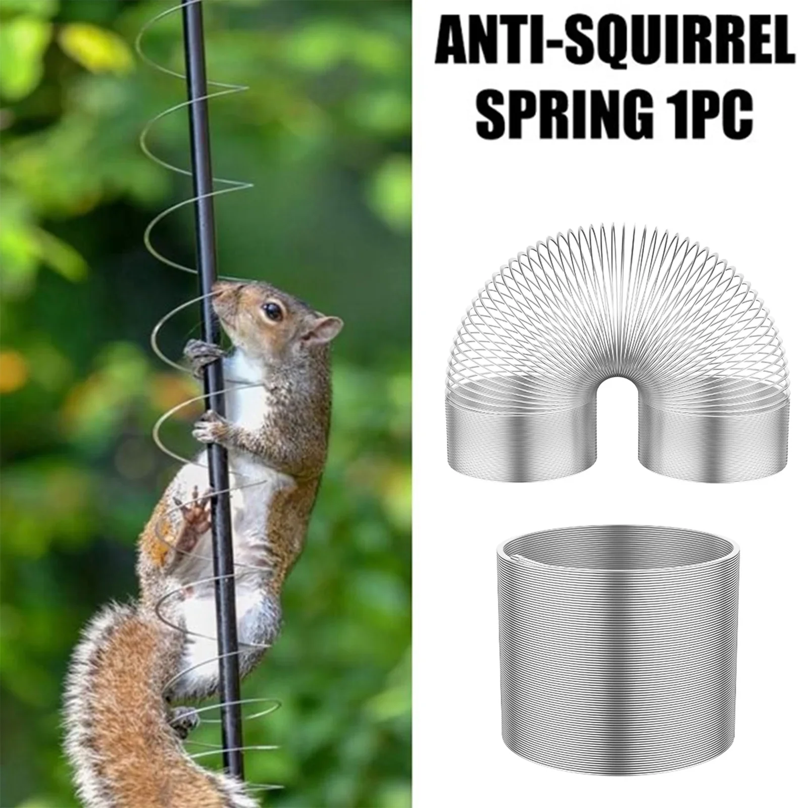 Squirrel Proof Spring Device Metal Squirrel Baffle Hanging Compression Outdoors Spring For Feeder Station Wrap Around Protection