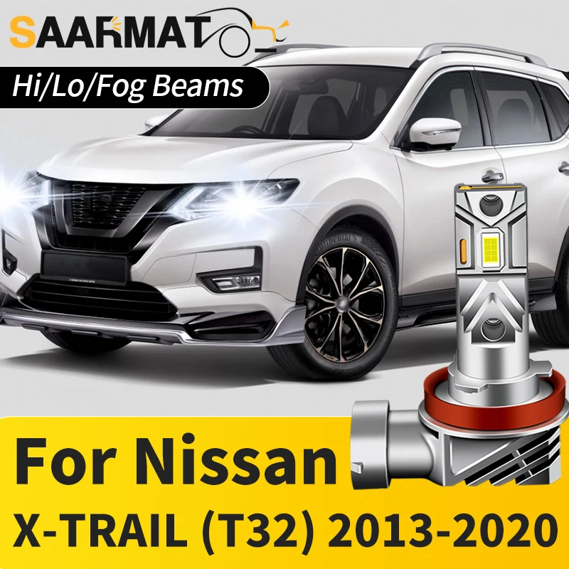 1PC/2PCS Long Lifespan CANbus LED Headlamp Bulb For Nissan X-TRAIL (T32) 2013-2020 LED Headlights High Low Beams Fog Light Lamp