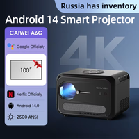 CAIWEI A6G Android 14 Full HD 1080P Projector 4K Google Certified for Movies Home Theater Auto Focus Smart TV Beamer Projectors