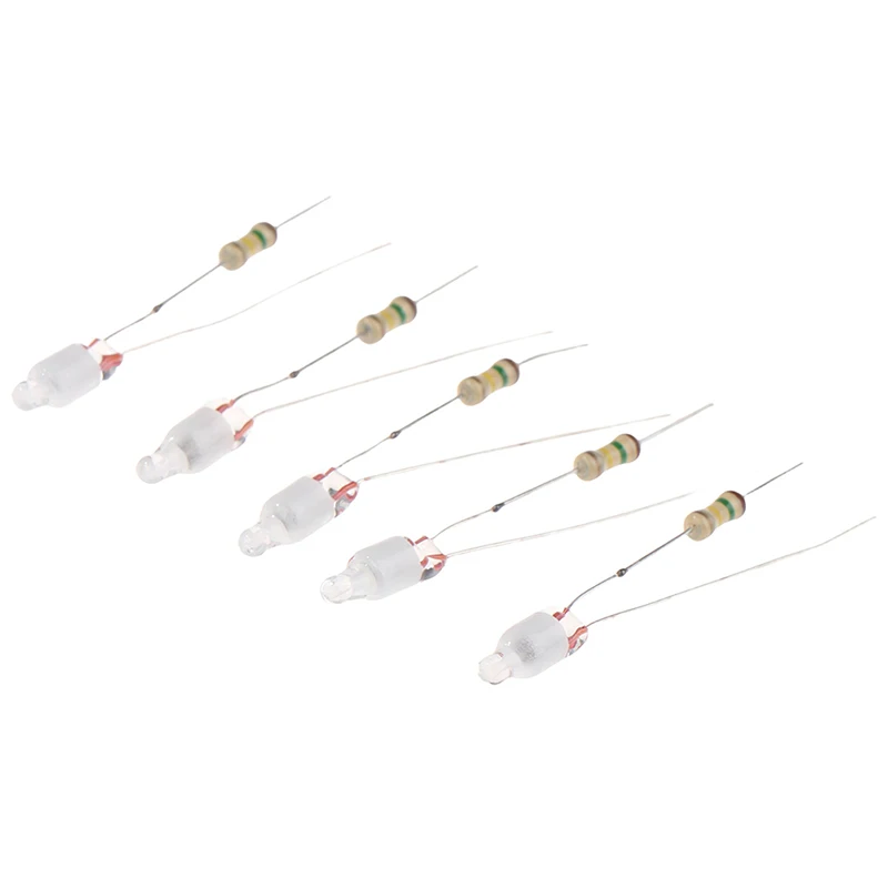 20PCS Green Indicator Neon Light Sign F4 Neonlight With Resistor 4*10mm Glow Lamp Accessories