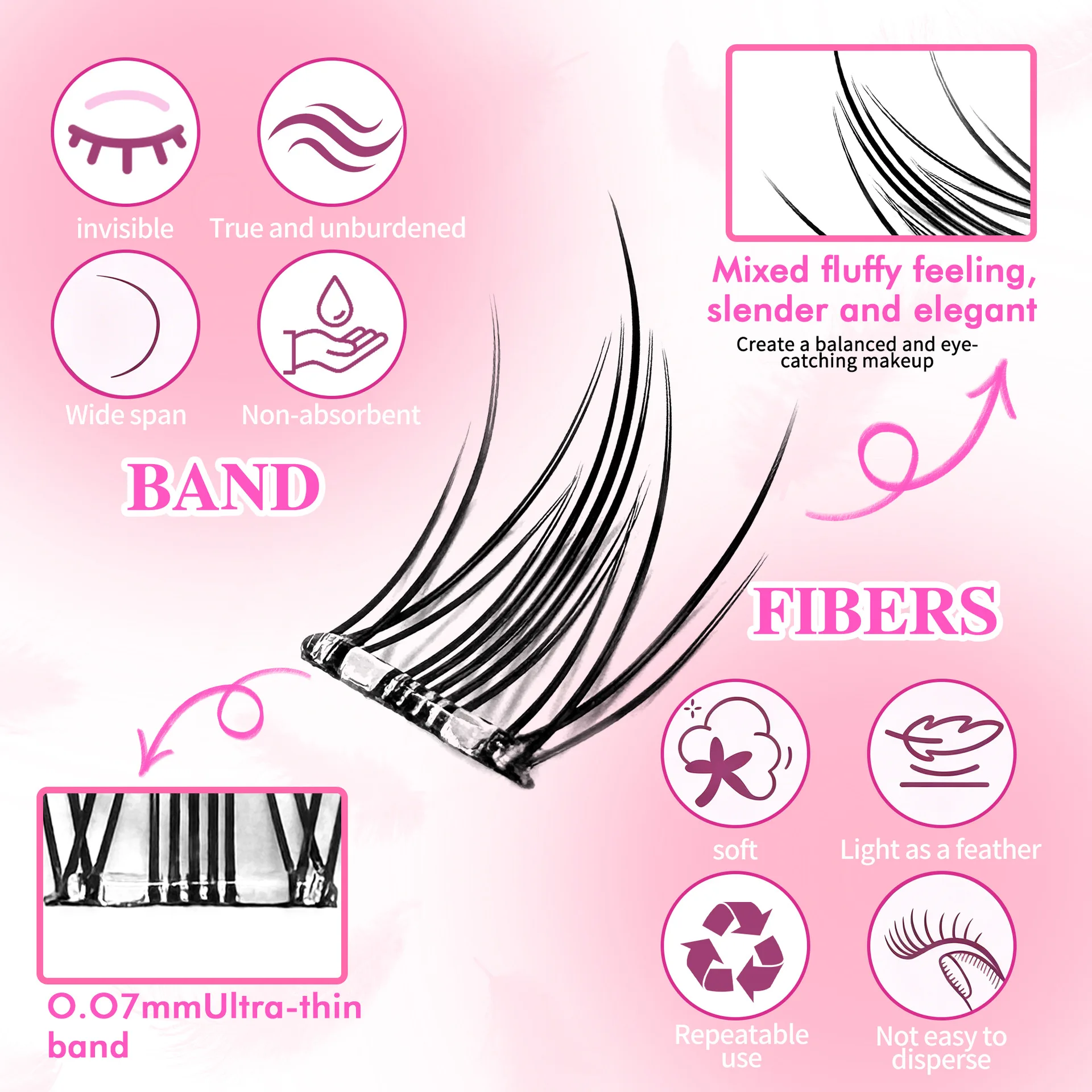 False Eyelashes Autumn Maple Leaf DIY Segmented Self Grafting Natural Glue Free Eyelashes  Makeup Tools