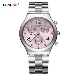 Fashion LONGBO Brand Luxury Waterproof Casual Quartz Watch Women Lady Gift Watches Waterproof Stainless Steel Watch Montre Femme