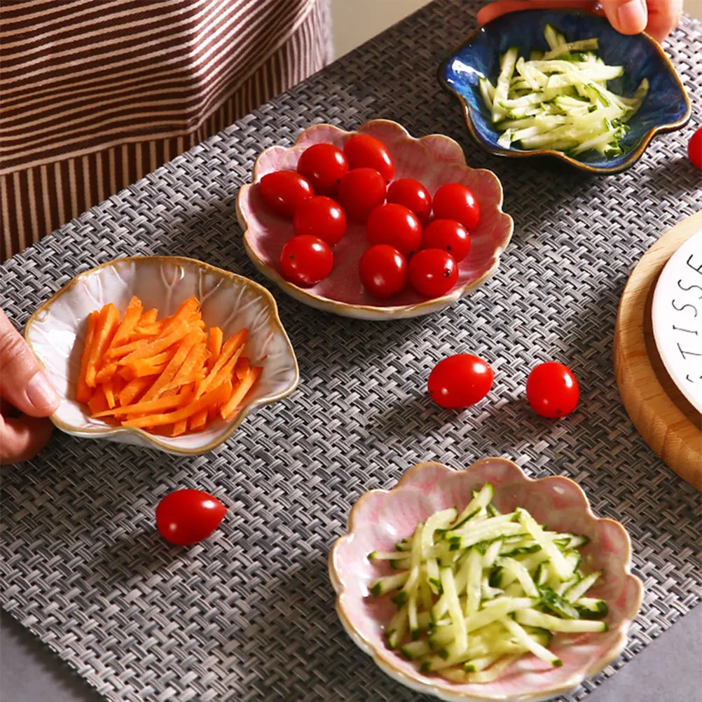 

2Pcs Sauce Dipping Dishes Ceramic Craft Plates Practical Condiment Holders for Home Restaurant Kitchen Use Serving Soy Sauce