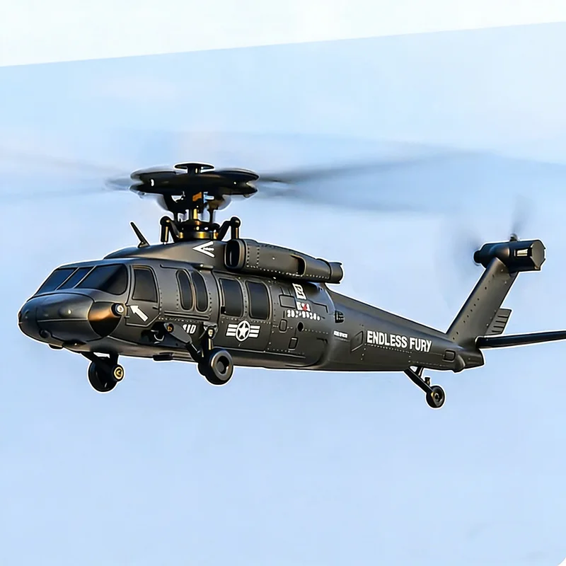 JJRC Black Hawk RC Helicopter U9901 6CH Simulation Brushless Optical Flow Positioning Altitude Hold One-Button Inverted Flight
