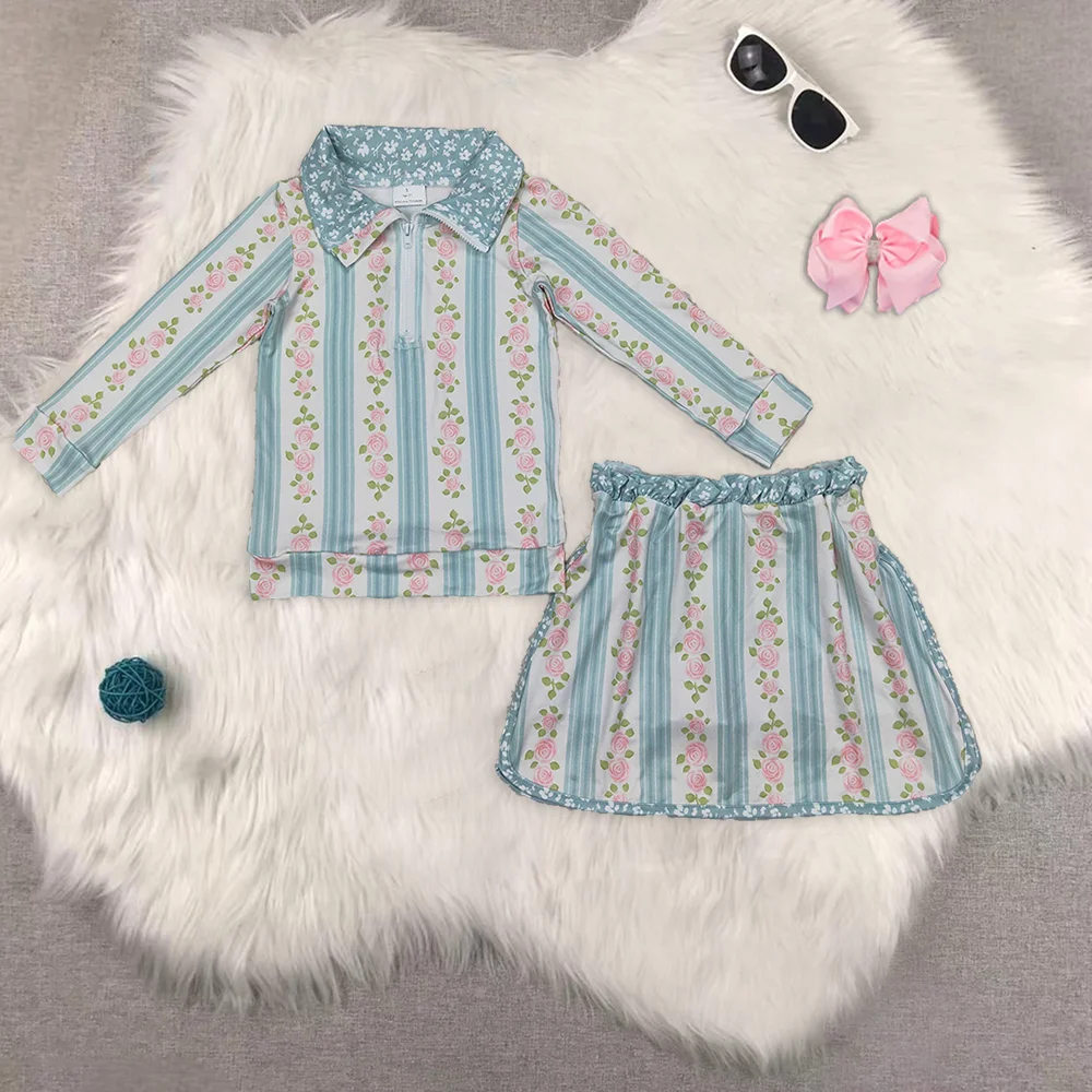 

Baby Girls Green Flowers Zip Top Skirt Skort Bottoms Sets