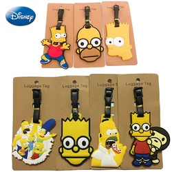 Disney Simpsons Luggage Tags Suitcase Bag Baggage Travel Tag Cartoon Homer Bart Silicone Luggage ID Tags Party DIY Decorations