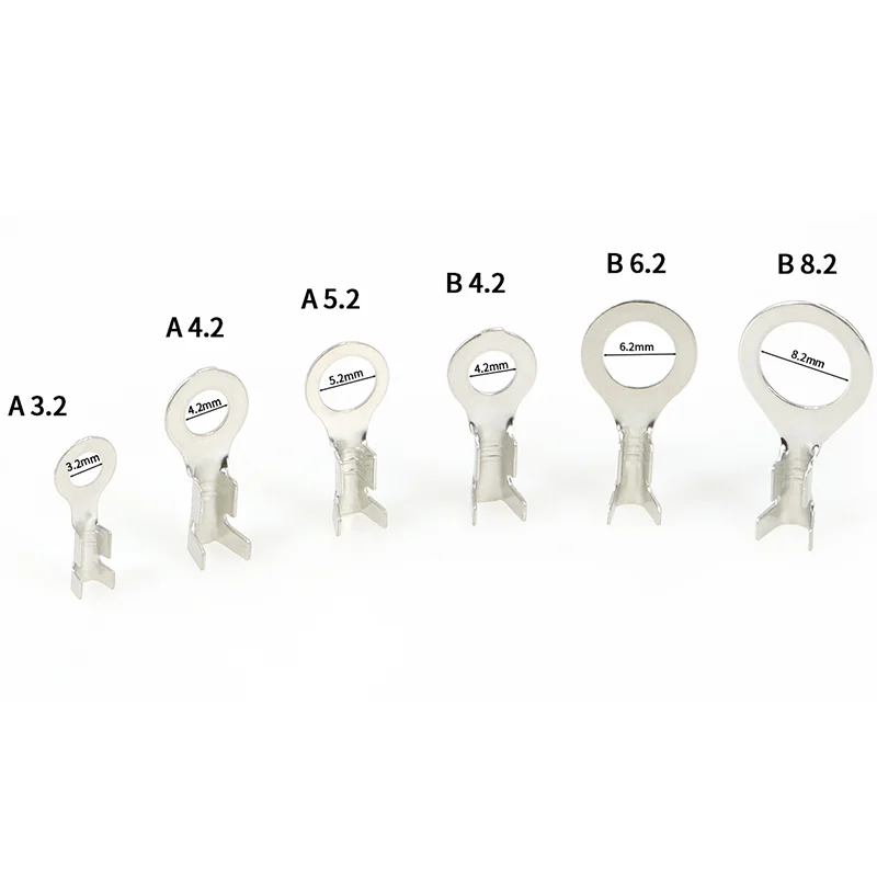 20/50/100P DJ431 A3.2 A4.2 A5.2 B4.2 B6.2 8.2 Wire End Lug Terminal O Ring Bare Copper Press Circular Splice Crimp Cable Connect