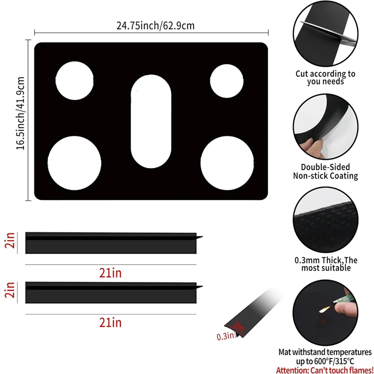 Stove Burner Covers - Reusable Stove Cover for LGLDG4315 LRG4115 LRG4113 LDG4313 - Non-Stick Washable Stovetop Cover image 6