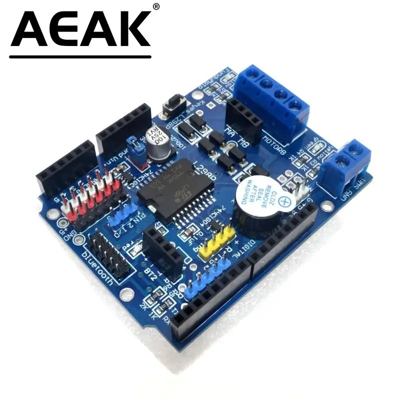 1pcs L298P PWM Speed Controller Dual High-Power H-brug Driver Bluetooth Interface L298P Motor Shield Board voor Arduino