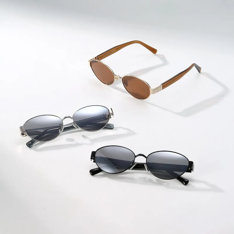 

Luxury Designer Oval Sunglasses Women Trendy Brand Eyeglass Top Quality Titanium Outdoor Protection UV400 Travel Driving Eyewear