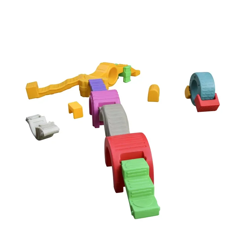17Pcs Colorful Plastic Balance Bridge Set Outdoor Sports Training Toy Structural Assembly Model For Kids Over 3 Years Old Fun