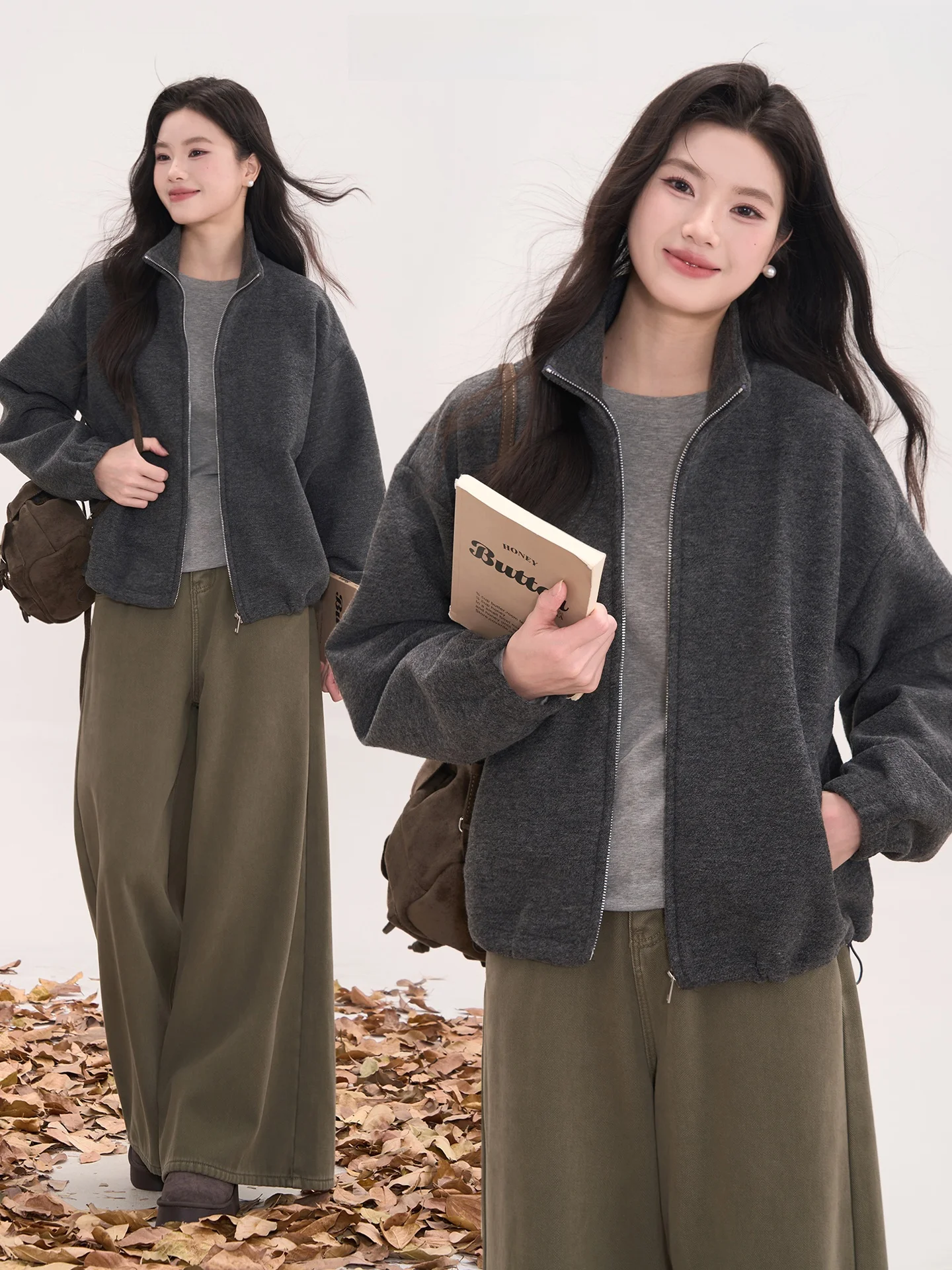 

Heme 2 Women's Wool Blend ort Coat Loose Fit Winter Faionable Polyester Viscose Acrylic Wool Nylon Spandex Outerwear