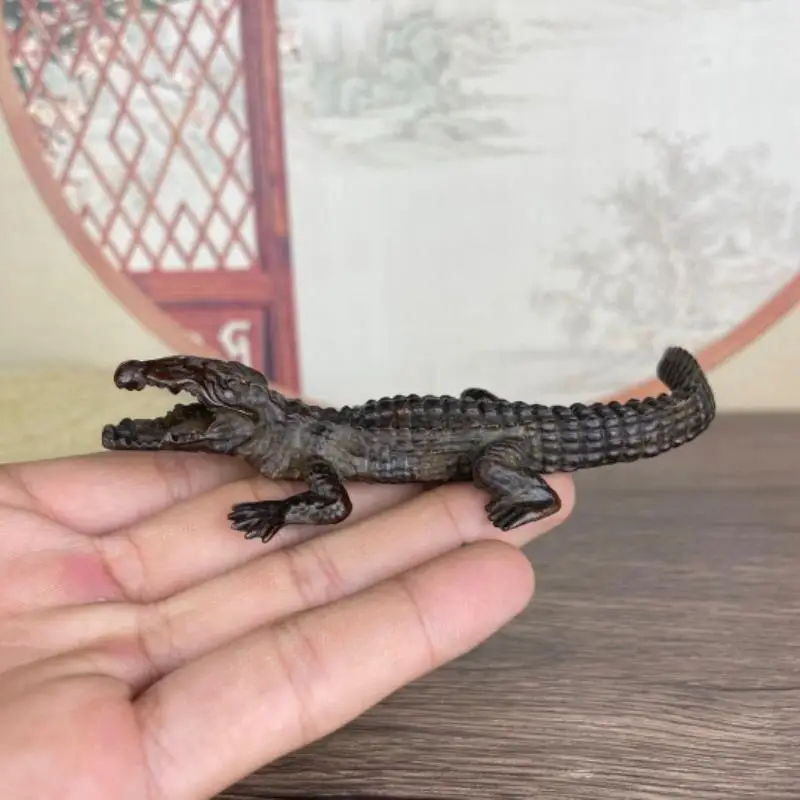 Retro Crocodile Ornament Decoration Tea Pet Figurines Desk Decor Accessories