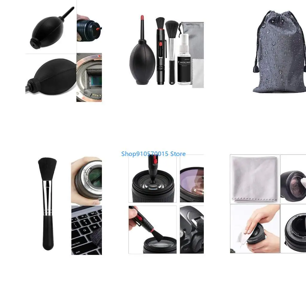 B95C Camera Cleaner Tools with Cleaning Solution Version Lens Pen Air Blower Storage Bag Set for Printer Keyboard Clean Tool