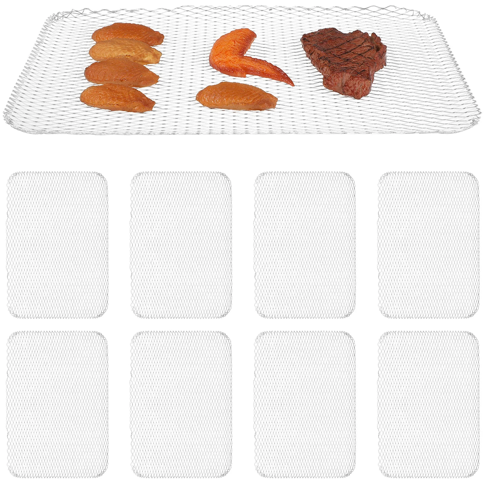 

10pcs Disposable Aluminum Grilling Nets BBQ Mesh Mats Leak Proof Oven Baking Sheets Outdoor Grill Pads Cooking Accessories