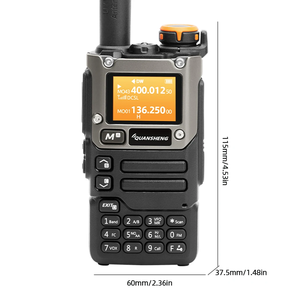 UV-K6 Walkie Talkie 144–146 MHz 430–440 MHz tragbarer Multiband-Transceiver Typ C Lade-Air-Band-Radio Walkie Talkie Scrambler