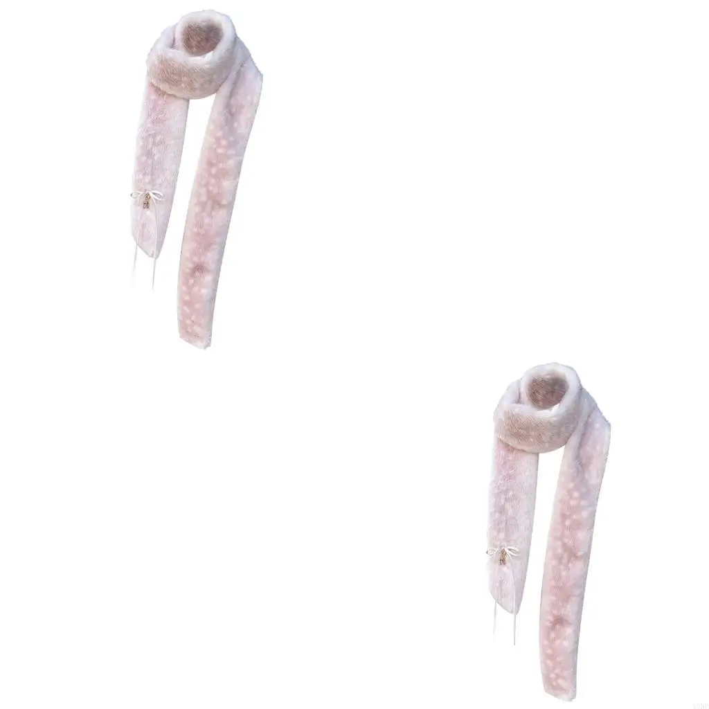 

Y3NE пушистый плюшевый шарф с рисунком оленя, очень теплый шарф для шеи для взрослых, подростков, катание на лыжах, пеший на