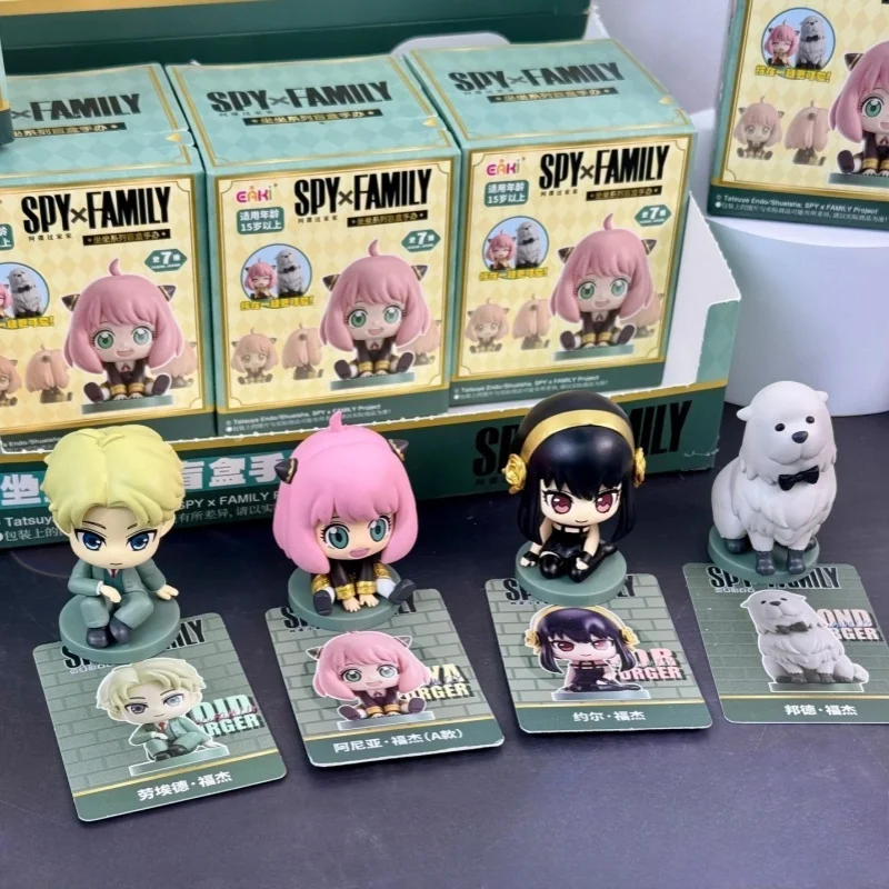 

Original Spy×Family Blind Box Cartoon Anime Figure Anya Forger Bond Forger Mini Sitting Desktop Doll Decoration Toys Gift