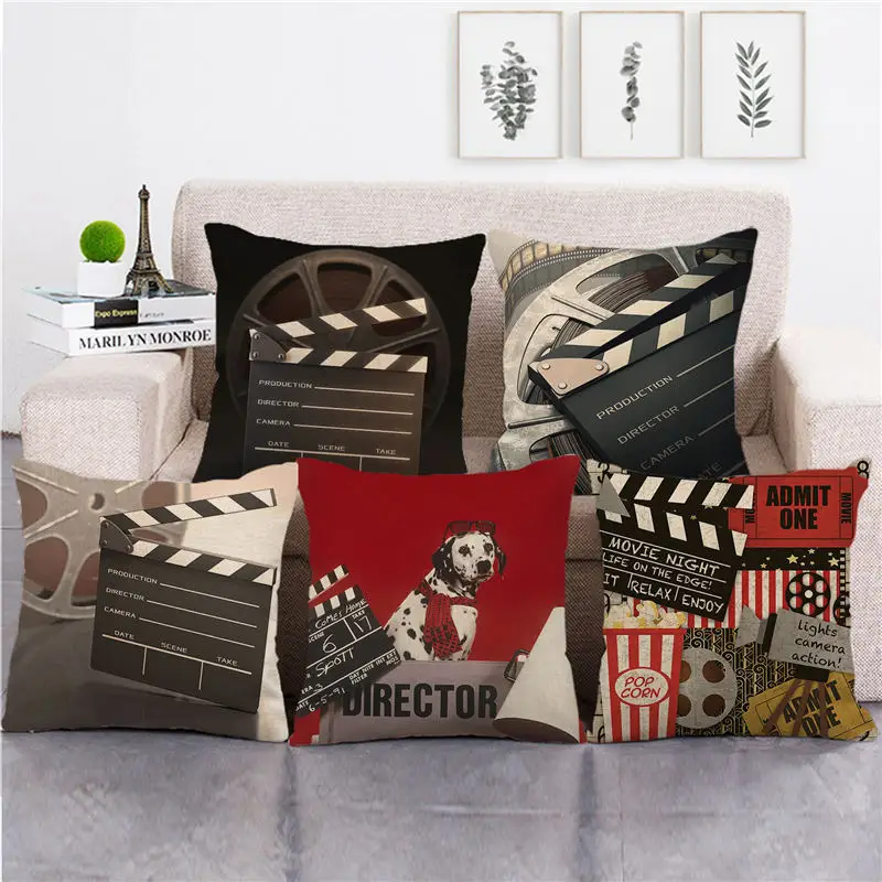 Film shooting of oil paintings Digital printing short plush pillow covers for car sofa office cushion cover home goods