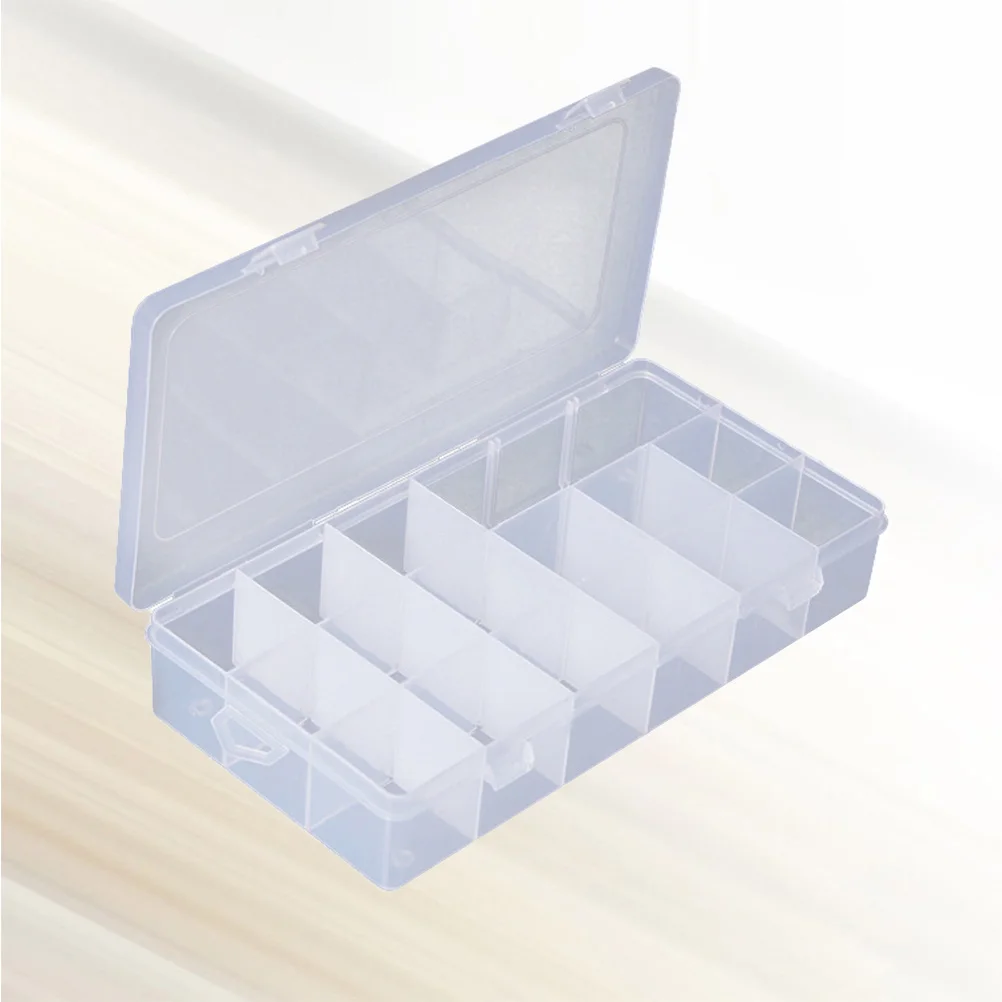 

18 Grids Plastic Storage Box Clear Portable Jewelry Organizer Case For Travel Earrings Rings Necklaces Beads Accessories Tools