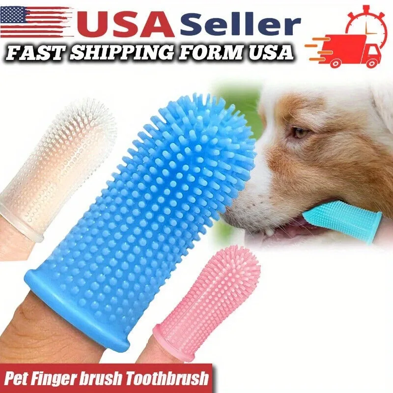 

360º Soft Finger Toothbrush Pet Dog Cat Dental Cleaning Teeth Care Brush