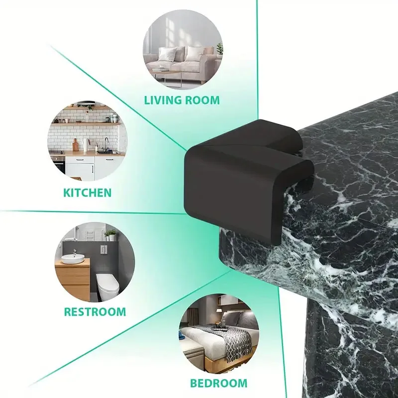 4pcs Soft Baby Proofing Corner Guards - Pre-Taped Table Corner Protector for Child Safety Furniture Bumper & Sharp Edge