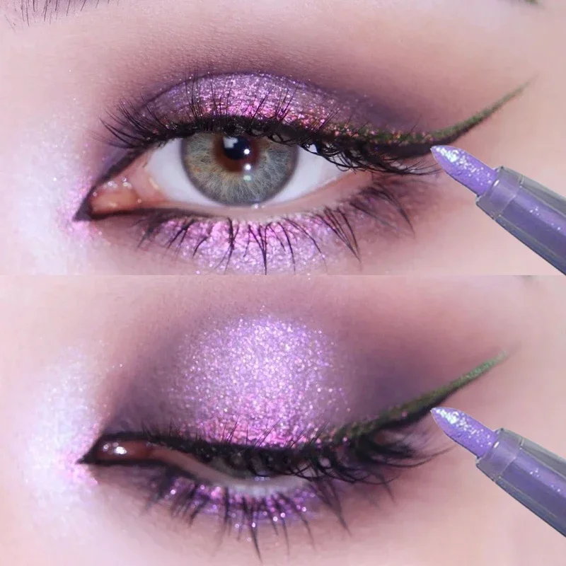 Diamante Brilhante Verde Delineador Lápis Ouro Roxo Glitter Sombra Deitado Silkworm Pen Impermeável Beleza Cosméticos Mulheres Maquiagem