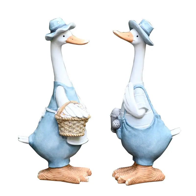 Pastoral Cute Duck Resin Ornaments Art Courtyard Garden Figurines Decoration Outdoor Villa Furnishing Crafts Home Accessories