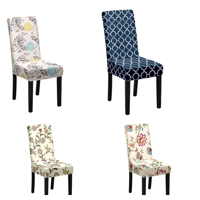 Premium Printed Chair Cover Soft Botanical Floral Pattern Fade Resistant Elastic Chair Cover Home Hotel Banquet Chair Protector