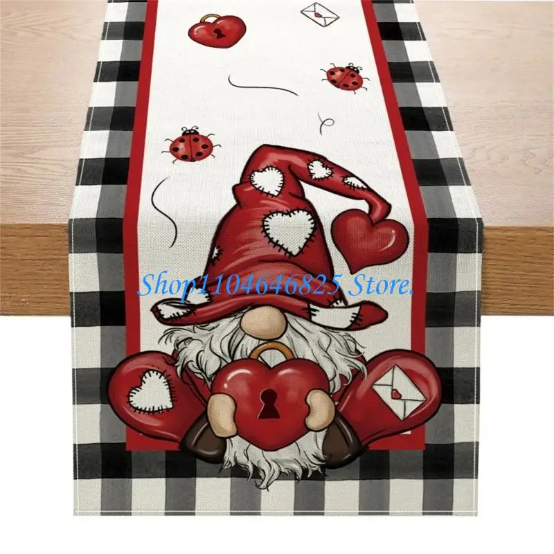 Table Runner Thanksgiving Tabletop Kitchen Decoration Valentines Day Tablecloth