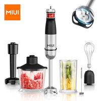 MIUI Electric Hand Held Stick Blender 6-in-1 Multi-Purpose Immersion Hand Blender Stainless Steel Blades Home Kitchen1200W