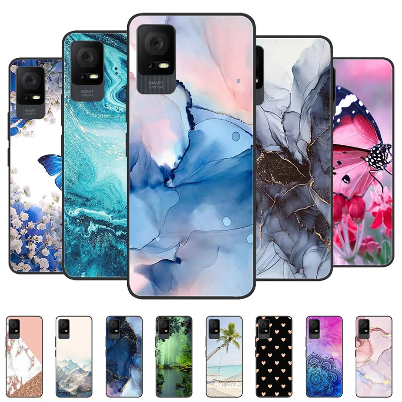 For TCL 405 Case Marble Shockproof Silicone TPU Soft Cover Phone Coque For TCL 406 TCL 408 Capa TCL405 Fashion Cartoon Funda