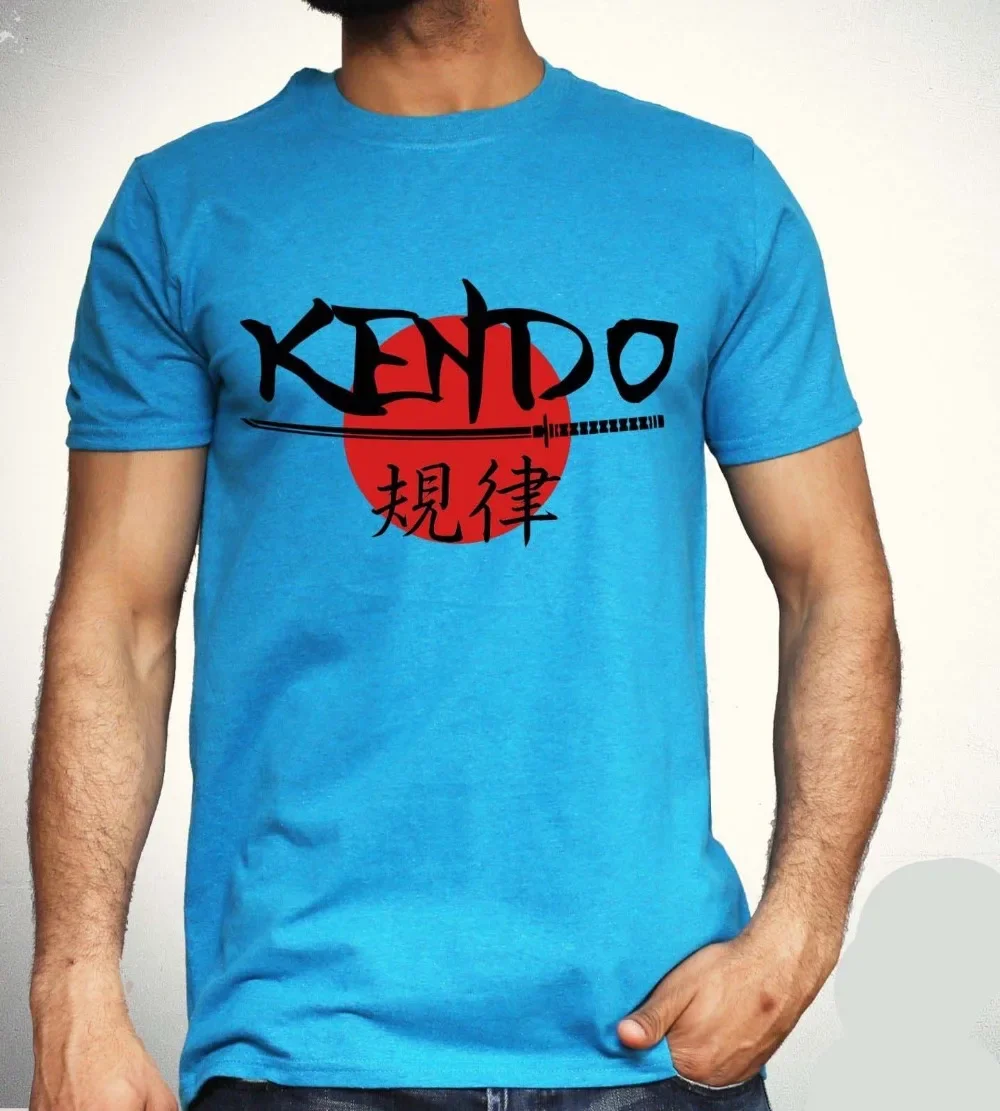 Kendo T Shirt Japan Flag Tee Urban Samurai Sword Self Discipline Kanji Mens Top New 2021 Men Summer Tee Shirt Hoodies