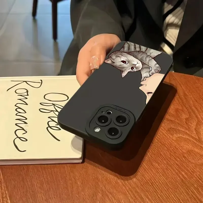 القط الأمريكية قصيرة قصيرة الشعر قبلة قضية الهاتف آيفون 16 حالات آيفون 15 14 13 12 Mini 11 Pro Max 16 7 8 Plus XS SE الغطاء الخلفي